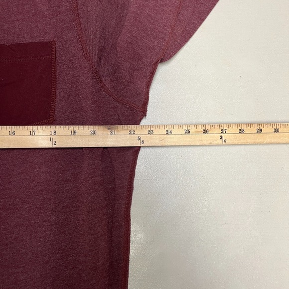 Abercrombie & Fitch Muscle Long Sleeve Shirt Mens 2XL Burgundy Red Pocket - Picture 7 of 9